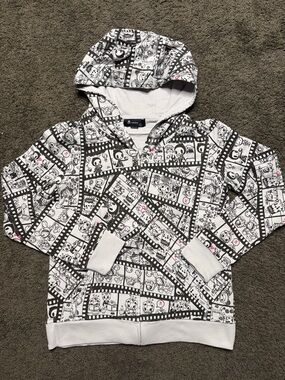 tokidoki Black & White Film-Strip Graphic Hoodie with Pink Accents